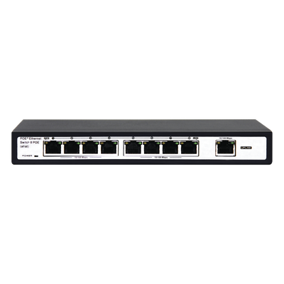 Switch PoE / 100 Metros PoE / 8 puertos 802.3af/at ( 132.5 W ) 10/100Mbps + 1 puerto Uplink 