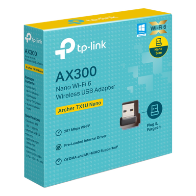 Adaptador USB Inalámbrico AX300 / Wi-Fi 6 2.4 GHz / 287 Mbps / Nano Size / OFDMA y MU-MIMO / Driver Pre-cargado / WPA2-PSK - Imagen 5