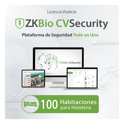 Licencia para ZKBioCVsecurity para modulo de hoteleria para 100 habitaciones