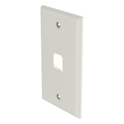 Placa de Pared Vertical Clásica, Salida Para 1 Puerto Mini-Com, Color Blanco Mate - Imagen 3