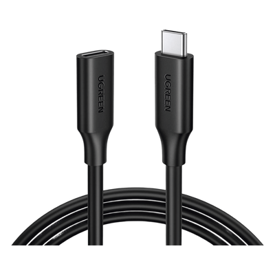 Cable USB-C Macho a USB-C Hembra | 1metro | USB-C 3.1 Gen 2 | Compatible con Thunderbolt 3 | TPE |  Transferencia de Datos 10 Gbps | Soporta hasta 100W para Carga Rápida |  Reversible.