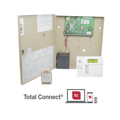 Panel de alarma híbrido con comunicador IP AlarmNet integrado, expandible a 48 zonas y doble partición