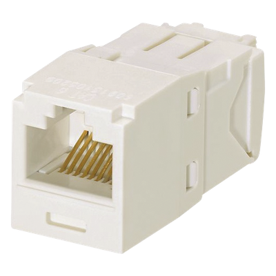 Conector Jack RJ45 Estilo TG, Mini-Com, Categoría 6A, de 8 Posiciones y 8 Cables, Color Blanco Mate - Imagen 2
