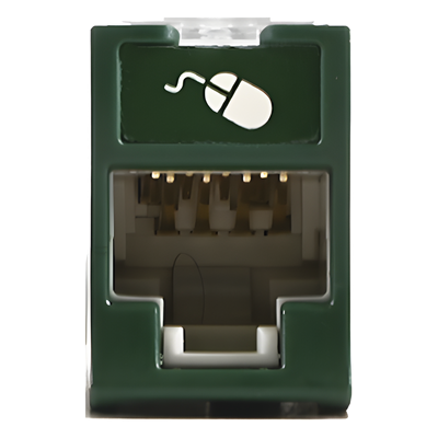Jack Ultramax Cat6A, UTP, Montaje Híbrido en Placa de Pared (Plano y Angulado), Color Verde, Punch Down