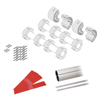 Kit de mástil para barreras GARD8 / Incluye 2 secciones tubulares de 4m / Incluye tiras reflejantes / Incluye unión central
