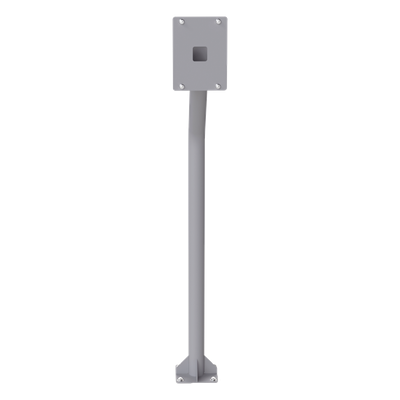 Base tipo tubular para instalación de cubierta BASEINT de videoporteros o interfones IP Fanvil y Grandstream, altura de 1.2 metros, pintura electrostática color gris.