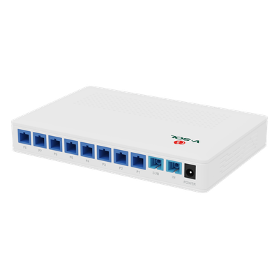 Splitter Activo 1x8 para Alimentación de 8 Dispositivos POF, 1 Puerto de cascadeo para continuidad, puertos SC/UPC