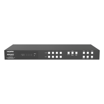 Switch de Video Matrix 4x4 HDMI 2.0 | 18Gbps Ancho de Banda | 4K2K@60Hz Resolución | 4 Entradas 4 Salidas HDMI | Audio LPCM y Dolby Digital | Control TCP-IP y RS-232 | Conectores Phoenix para Audio | Metal Enclosure - Imagen 4