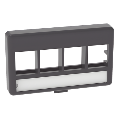 Placa de Mobiliario Modular Estándar, Salidas Para 4 Puertos Keystone, Color Negro - Imagen 5