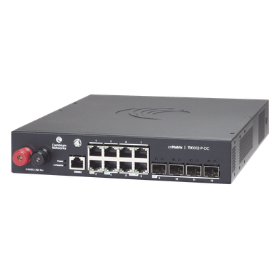 Switch cnMatrix WISP TX1012-DC-P de 8 puertos PoE y 4 SFP+, 170 W PoE Budget, Capa 2, gestión gratuita desde la nube, para corriente directa - Imagen 3