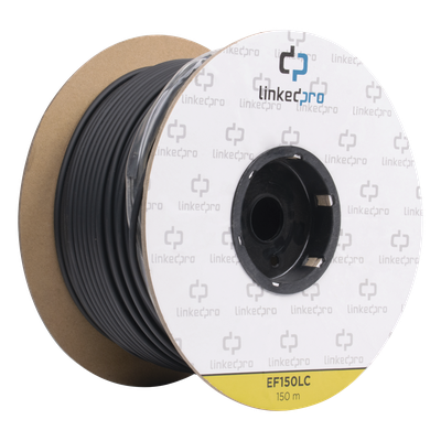 Carrete de Fibra Óptica Monomodo con Conectores LC-LC Duplex, Reforzada con Kevlar, de 150 Metros (492.13 Pies), Para Instalaciones Subterráneas por Tubería