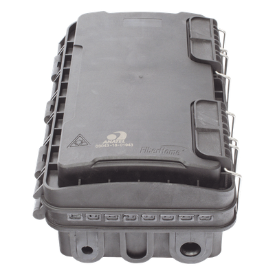 Caja de Distribución de Fibra Óptica para 24 Empalmes, con 8 acopladores SC/APC simplex, Exterior IP65, Color Negro - Imagen 4