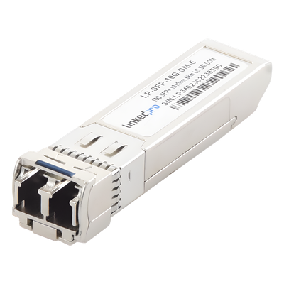 Transceptor Óptico SFP+ (Mini-Gbic) / Monomodo 1310 nm / 10 Gbps / 10GBASE / Conectores LC/UPC Dúplex / DDM / Hasta 5 km 