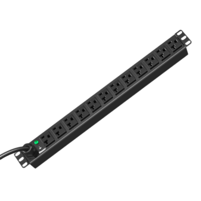 PDU ES2P Básico para Distribución de Energía, Enchufe de Entrada NEMA 5-15P, Con 12 Contactos NEMA 5-20R, Instalación Horizontal de 19in, 1UR, 15 Amp, 120 Vca - Imagen 4