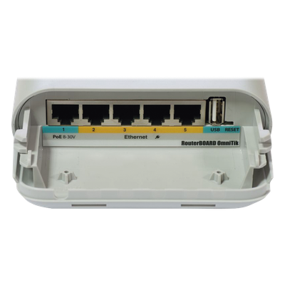 (OmniTIK 5 PoE) Punto de Acceso Omnidireccional en 5GHz 802.11 a/n, Antenas integradas de 7.5 dBi , Incluye 5 Puertos Fast Ethernet, 4 Puertos con Salida PoE - Imagen 3