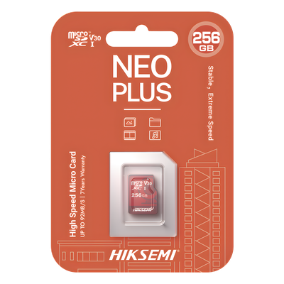 MicroSD HIKSEMI NEO Plus / 256 GB / 95 MB/s Lectura / 55 MB/s Escritura / Clase 10 U3 / TLC NAND / Especializada Para Videovigilancia 24/7 - Imagen 3