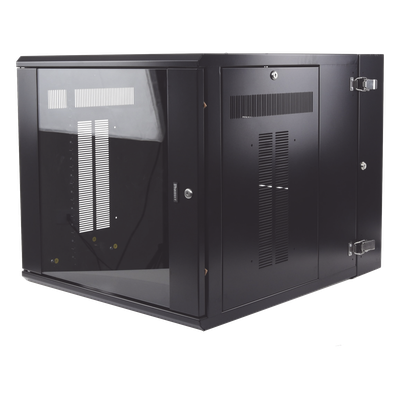 Gabinete PanZone de Montaje en Pared, de 19in, Puerta con Ventana de Seguridad, 12 UR, 762mm de Profundidad, Color Negro - Imagen 5