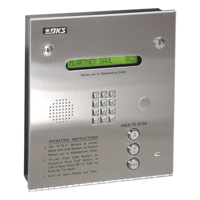 Control de acceso / Gabinete empotrable / 2 puertas / 3000 números telefónicos / 11 dígitos / Directorio en pantalla / Lineas A/D