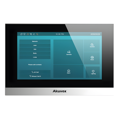 Monitor Color Plata Linux / Pantalla Touch de 7 Pulgadas / SIP / POE / WIFI / Compatible con Frentes de Calle Akuvox