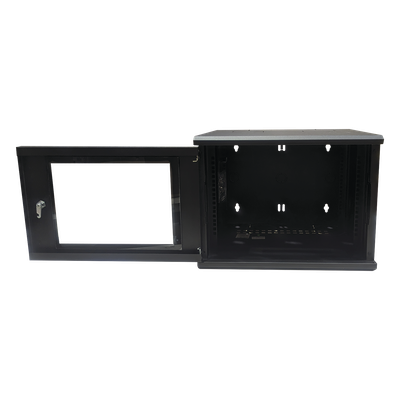 Gabinete de Montaje en Pared, Con Puerta de Cristal, de 19in, 6UR, Color Negro - Imagen 3