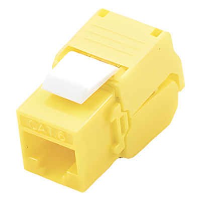 Módulo Jack Keystone Cat6 (Toolless), con Terminación en Ángulo 180 - Color Amarillo, Compatible con Faceplate y Patchpanel Linkedpro