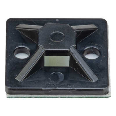 Montaje-Sujetador Adhesivo STRONGHOLD de 4 Vías de 1" x 1" x 1/4", Color Negro,  Nylon 6.6 Retardante de Llamas V-2, Paquete de 100pz