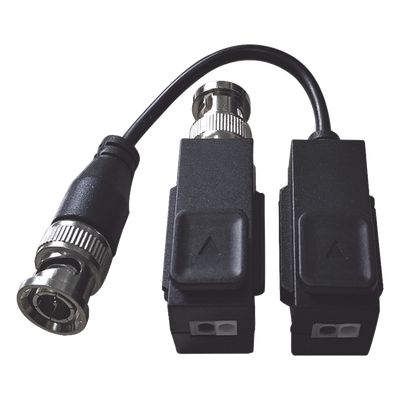 Kit de Transceptor (Balluns) TURBOHD con Boton Push / Hasta 8 MP (4K) / 100% Cobre / Soporta HD-TVI / AHD / CVI / CVBS / Audio por Coaxitron / Datos para Menu de Configurar de Cámaras 