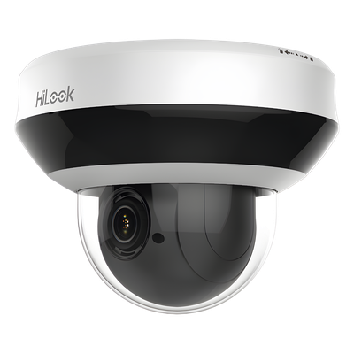 Mini Domo PTZ IP 2 Megapixel / 4X Zoom / H.265+ / 20 mts IR EXIR / WDR 120dB / PoE / IK10 / Exterior IP66 / Ultra Baja Iluminación / Micrófono Integrado / PoE