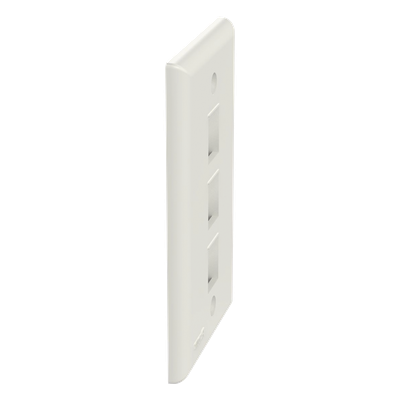 Placa de Pared Vertical, Salida Para 3 Puertos Keystone, Color Blanco Mate - Imagen 3