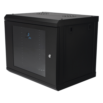 Gabinete de Pared con Puerta de Cristal Templado, 455 mm de Profundidad, 9U Rack de 19'', Acero Reforzado - Imagen 4