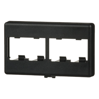 Placa de Mobiliario Modular Estándar, Salidas Para 4 Puertos Mini-Com, Color Negro - Imagen 4