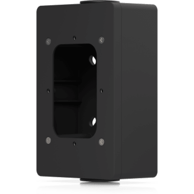 Caja de conexiones para lectores de acceso UniFi y visores de intercomunicación que admite montaje en superficie plana y fijación a conductos de 3/4". Color Negro - Imagen 3