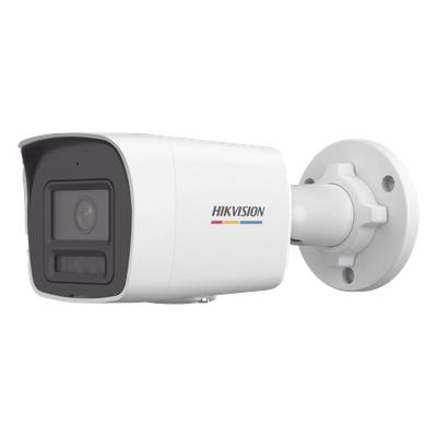 [Dual Light + ColorVu] Bala IP 4 Megapixel / Lente 2.8 mm / 30 mts IR + 30 mts Luz Blanca / Micrófono Integrado / ACUSENSE Lite / Exterior IP67 / dWDR / PoE / Micro SD 