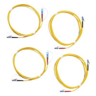Kit de Cables de Referencia de Comprobación Monomodo CertiFiber Pro, Para Fibras con Conectores LC (2 SC/LC Metálico, 2 LC/LC Metálico), de 2 Metros (6.56 Pies)