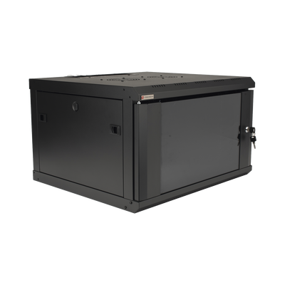 Gabinete de Pared Desarmado / 6U / 19 Pulgadas / 600 x 550 x 382 mm / Cristal Templado 5 mm / Carga Estática 60 kg / Acero SPCC RAL 9004 / IP20 Interior / RoHS - Imagen 6