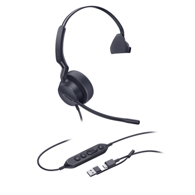Auriculares Yealink UH44 Mono con cancelación de ruido por IA para Microsoft Teams, USB-C/A e indicador de ocupado - Imagen 3
