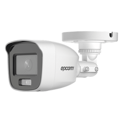 [Dual Light + ColorVu] Bala TURBOHD 2 Megapixel (1080p) / Lente 2.8 mm / 20 mts IR EXIR + 20 mts Luz Blanca / Micrófono Integrado / Exterior IP66 / Metal / dWDR