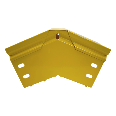 CHFIBER Curva Vertical Exterior de 45° de Aluminio para Fibra Óptica, 4" de Peralte, 4" de Ancho y Radio de 8", con Pintura Epóxica Amarilla, Incluye Tapa, un Par de Coples y Tornillería