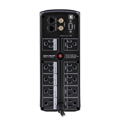UPS de 1350 VA/815 W, Topología Línea Interactiva, Entrada 120 Vca NEMA 5-15P, Tipo Mini Torre, Con 10 Tomas NEMA 5-15R - Imagen 4