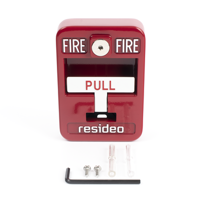 Estación manual de jalón contra incendio de acción simple, reset con llave Allen, cumple ADA, carcasa de aluminio fundido - Imagen 4