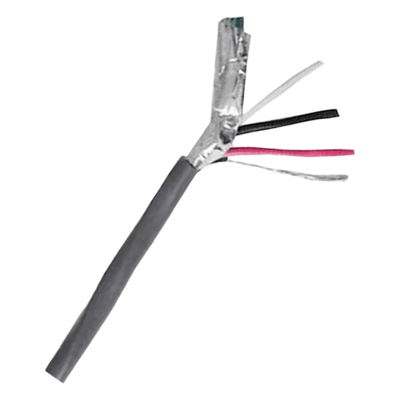 Cable Multiconductor CMR Shielded 3C/18 AWG / Blindaje Cinta Maylar Aluminizada + Dren / Cubierta PVC Riser Antiflama / 300V / 105°C / UL 444 y UL 1666 / Para Control de Acceso y Comunicaciones