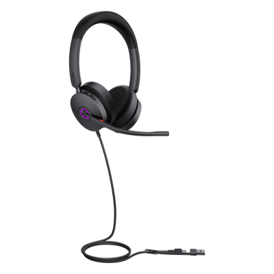 Auriculares Yealink UH48 Dual con cancelación de ruido activa por IA para Microsoft Teams, USB-C/A e indicador de ocupado