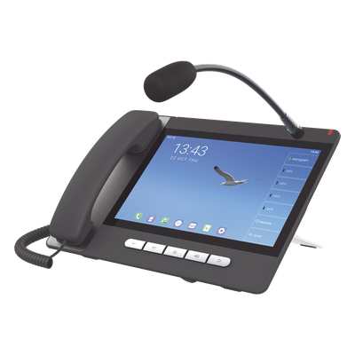 Teléfono IP  Android 9.0 Empresarial para 20 líneas SIP, pantalla táctil, Wi-Fi y Bluetooth, PoE, hasta 112 botones DSS, puertos Gigabit, soporta recepción de video.