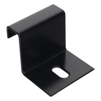 Grapa de Fijación para Escalera Tubular de 1.5" de Peralte y 12" de Ancho, Acabado con Pintura Epóxica Color Negro, Ideal para la Sujeción Segura de la Escalera Tubular a la Estructura