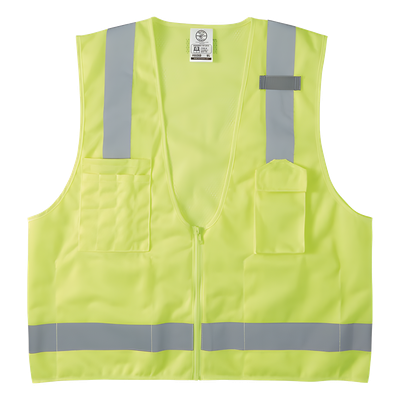 Chaleco de seguridad reflectante de alta visibilidad, mediano/grande. Con múltiples bolsillos de diferente capacidad