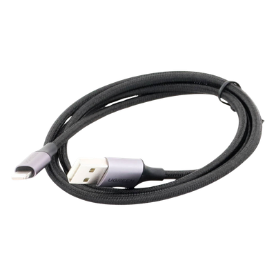 Cable USB-A a Lightning | 1 Metro (3.28 Pies) | Certificado MFi | Carga Rápida 5V/2.4 A | 480 Mbps | Conector C94 | Adecuado para iPhone, iPad y iPod | Protección Integrada | Caja de Aluminio | Nylon Trenzado | Color Negro - Imagen 3