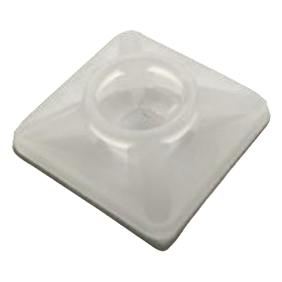  Base Autoadherible para Cinchos Práctica y Eficiente para la Organización y Fijación de Cables, Fabricada en Nylon Resistente y de Color Natural con una Medida de 19x19 mm, Paquete con 100 Piezas (4210-00001)