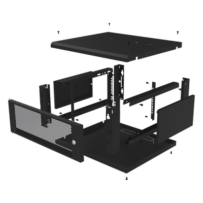 Gabinete de Pared Fijo, Con 4 Unidades de Rack, de 19 in, Fabricado en Acero, Puerta Perforada. - Imagen 9