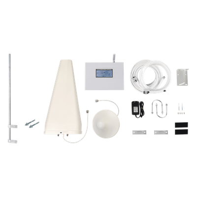 Kit Amplificador de Señal Celular TRIPLE banda de frecuencia. Incluye Mástil. Mejora las llamadas convencionales y VoLTE / Soporta los datos de las tecnologías 2G, 3G y 4G de TELCEL, AT&T y MOVISTAR / Cubre hasta 2 espacios...