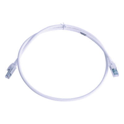 Patch Cord Z-MAX Cat6A S/FTP, CM/LS0H, 0.91 Metros (3 Pies), Color Blanco, Versión Bulk (Sin Empaque Individual)